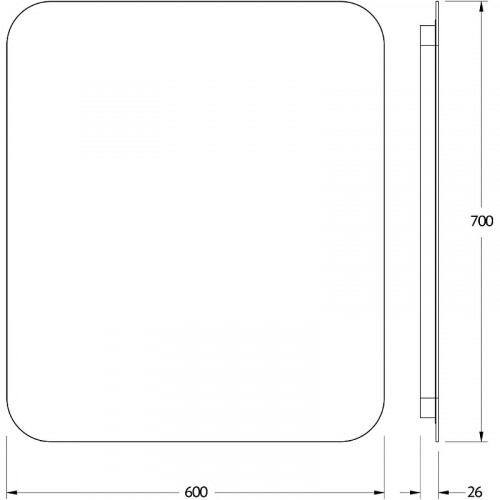 Зеркало Defesto Opti 60x70 DF 2816R с подсветкой 23W-3000К/ИК - выключатель/Теплый белый свет