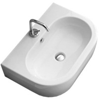 Раковина Kerasan Flo 60 314201*1 Белая фарфор подвесная, накладная