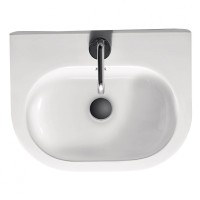 Раковина Kerasan Flo 60 314201*1 Белая фарфор подвесная, накладная