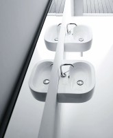Раковина Kerasan Flo 60 314201*1 Белая фарфор подвесная, накладная