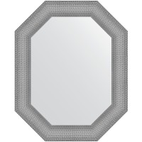 Зеркало Evoform Polygon 76х61 BY 7290 в багетной раме - Серебряная кольчуга 88 мм стекло
