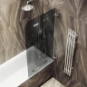Шторка для ванны Maybah Glass MGV-583-4 750х1400 складная 3 секции Хром глянцевый стекло графитовое