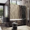 Шторка для ванны Maybah Glass MGV-583-4 750х1400 складная 3 секции Хром глянцевый стекло графитовое