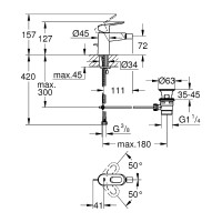Смеситель для биде Grohe BauLoop 23338000 Хром латунь