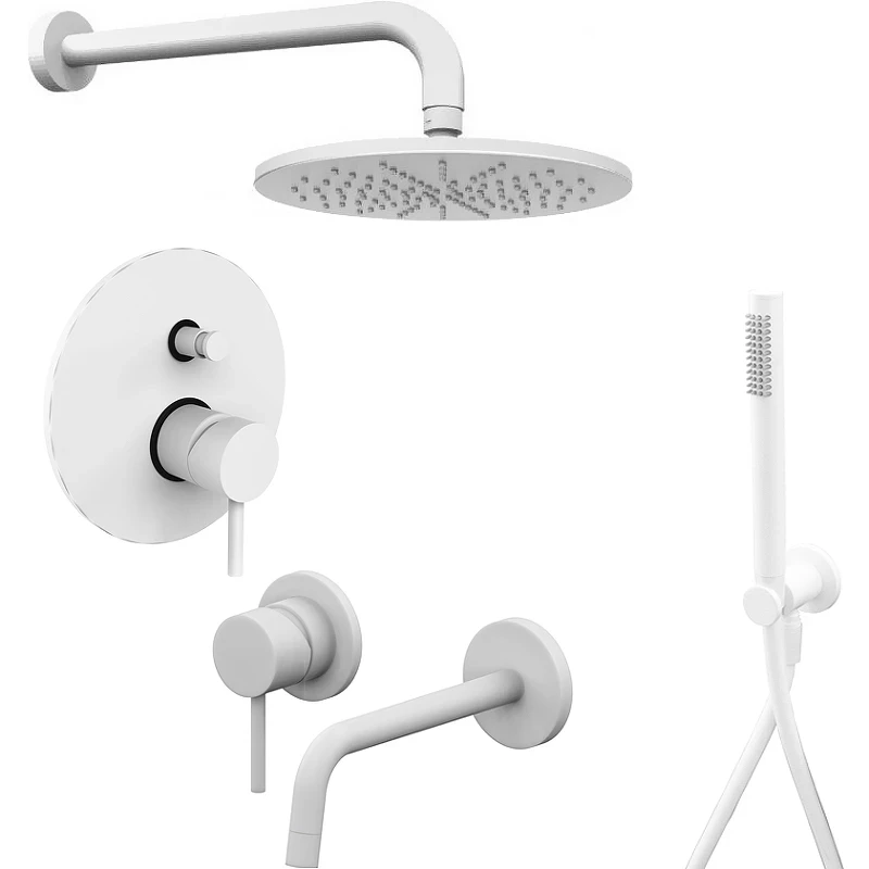 Комплект смесителей Paffoni Light KITLIG015BO006 Белый матовый латунь