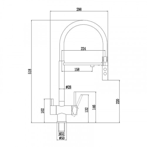 Смеситель для кухни Fmark FS1262-C01 цвет Золото матовое Черный