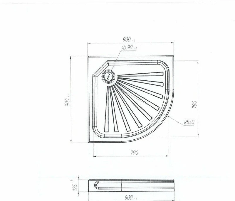 Акриловый поддон для душа 1MarKa Tondo 90x90 01пто90К цвет Белый