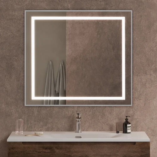 Зеркало BelBagno Kraft 90 SPC-KRAFT-900-800-SENS-AL с подсветкой Сатин с сенсорным выключателем стекло