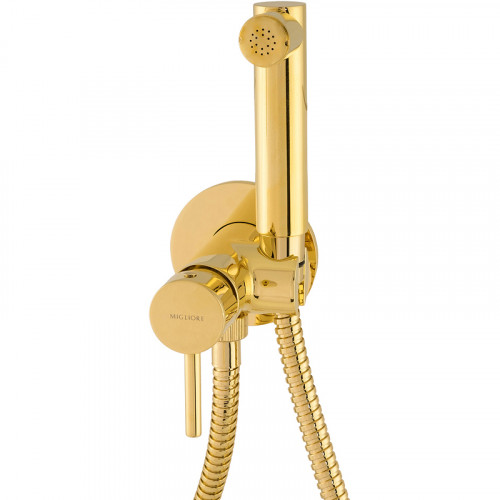 Гигиенический душ со смесителем Migliore Fortis Gold 31554 (30454) Золото латунь на стену