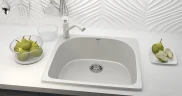Кухонная мойка Ulgran Classic U-408-331 Белая искусственный камень (литьевой мрамор) встраиваемый