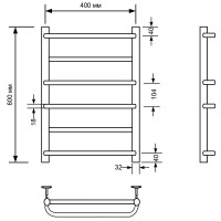Водяной полотенцесушитель Comfysan Puro W-6 60x40 012823 Хром