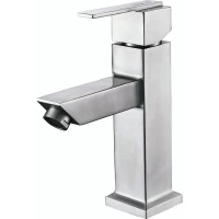 Смеситель для раковины Aquanet Steel AF213-10S Сатин нержавеющая сталь