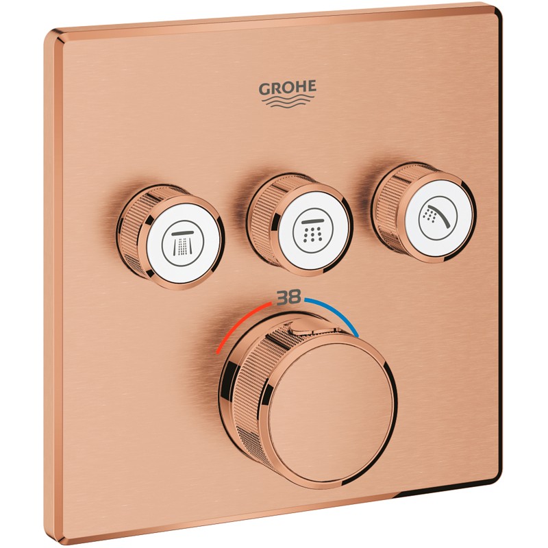 Смеситель для душа Grohe SmartControl 29126DL0 с термостатом Теплый закат матовый латунь встраиваемый
