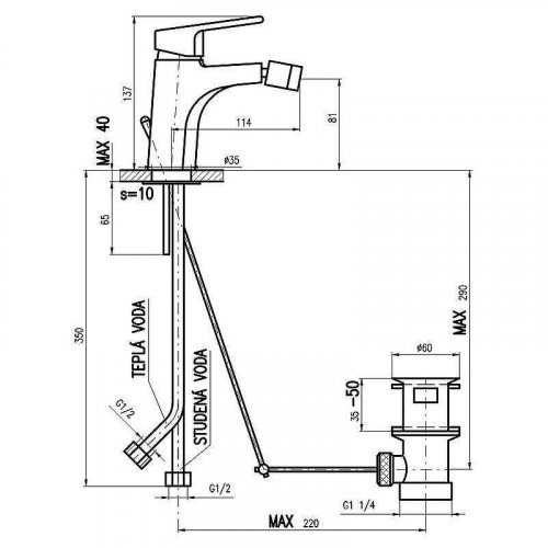 Смеситель для биде Rav Slezak Colorado CO145.5K хром
