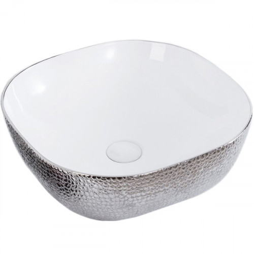 Раковина-чаша CeramaLux 42 D1301H021 Белая Серебро фаянс накладная