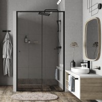Душевая дверь WasserKRAFT Dill 110 61S13 профиль Черный матовый стекло прозрачное