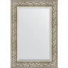 Зеркало Evoform Exclusive 100х70 BY 3450 с фацетом в багетной раме - Барокко серебро 106 мм стекло