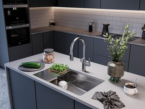 Смеситель для кухни Oulin OL - 8018 цвет Satin