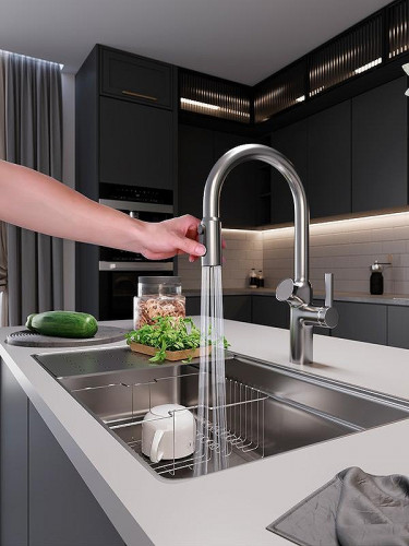 Смеситель для кухни Oulin OL - 8018 цвет Satin