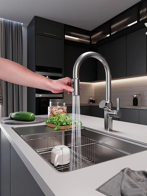 Смеситель для кухни Oulin OL - 8018 цвет Satin