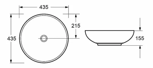 Раковина-чаша Cezares 43.5 CZR-NEW-43-LVB Белая фаянс накладная