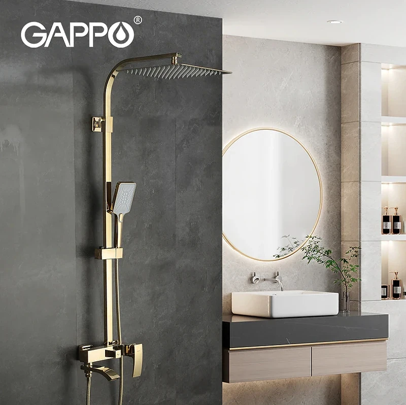 Душевая система Gappo G07-3 G2407-3 Золото латунь на стену
