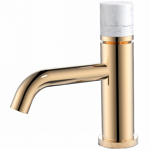 Смеситель для раковины Boheme Stick 121-G-MR-W Золото Белый латунь