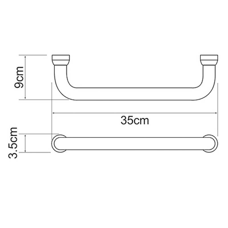 Поручень WasserKRAFT K-1066PB Черный глянцевый