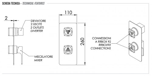Смеситель для душа Remer Absolute AU92KBBG цвет Золото брашированное