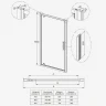 Душевая дверь Veconi Ottimo 70 OP30B-70-01-C9 профиль Черный матовый стекло прозрачное
