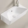 Раковина CeramaLux 40 78578L Белая глянцевая фаянс подвесная