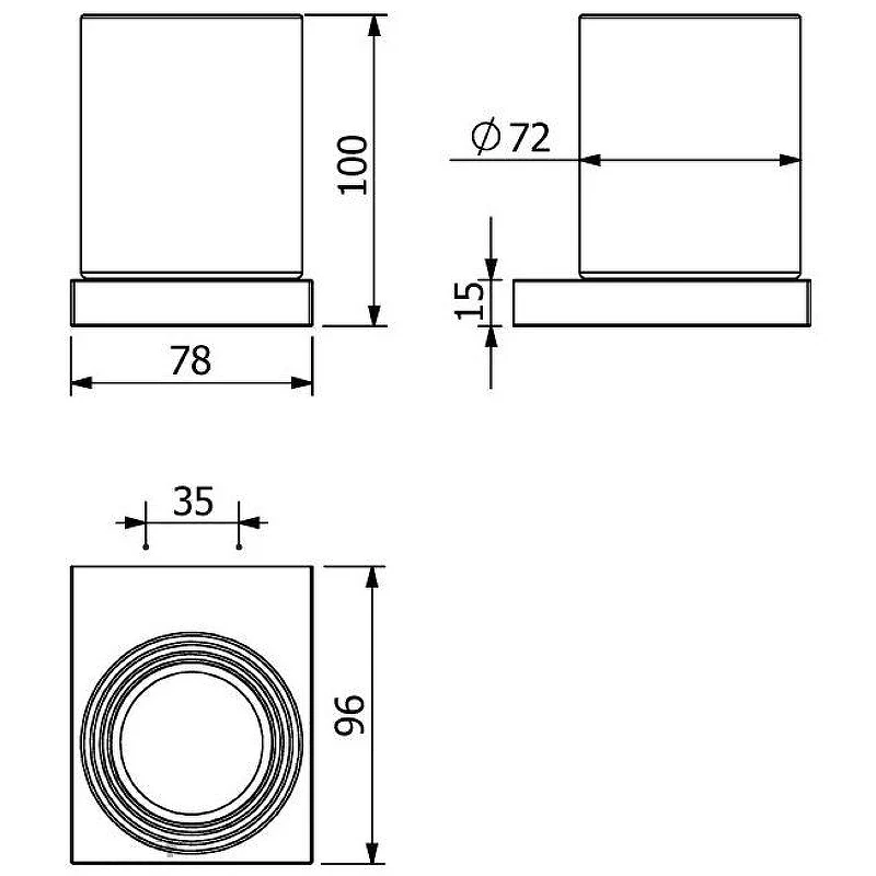 Стакан для зубных щеток Kludi Vela C 3197505 Хром