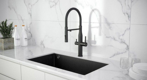 Смеситель для кухни KUCHENSTERN ELIT-FE 407BL40 цвет Черный матовый