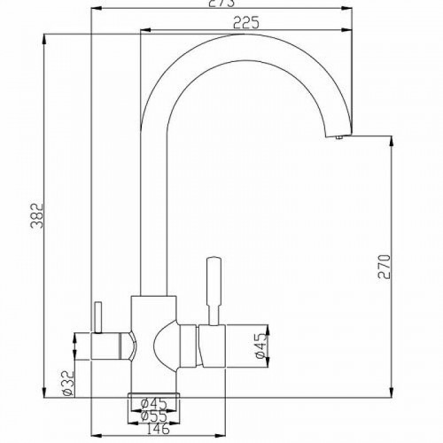 Смеситель для кухни Fashun A4397 цвет Хром