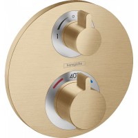 Смеситель для душа Hansgrohe Ecostat S 15758140 с термостатом Шлифованная бронза латунь встраиваемый