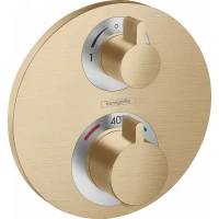 Смеситель для душа Hansgrohe Ecostat S 15758140 с термостатом Шлифованная бронза латунь встраиваемый