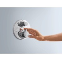 Смеситель для душа Hansgrohe Ecostat S 15758140 с термостатом Шлифованная бронза латунь встраиваемый