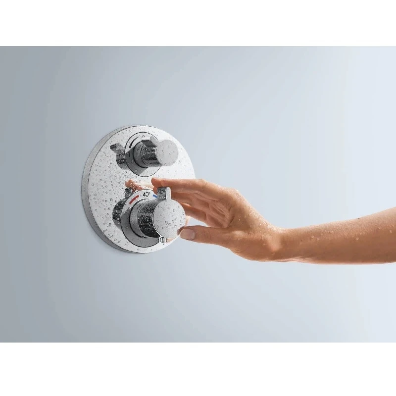 Смеситель для душа Hansgrohe Ecostat S 15758140 с термостатом Шлифованная бронза латунь встраиваемый