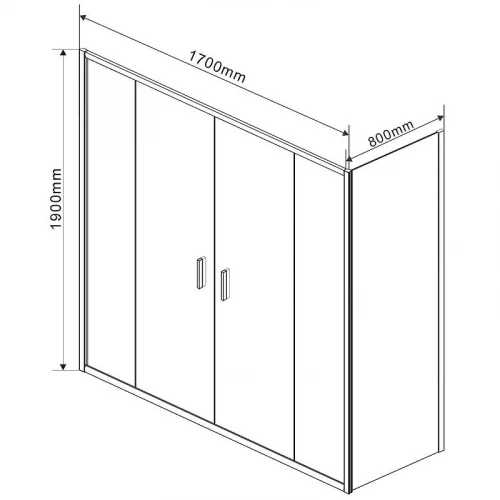 Душевой уголок Vincea Garda 170x80 VSR-1G28017CLG профиль Брашированное золото стекло прозрачное
