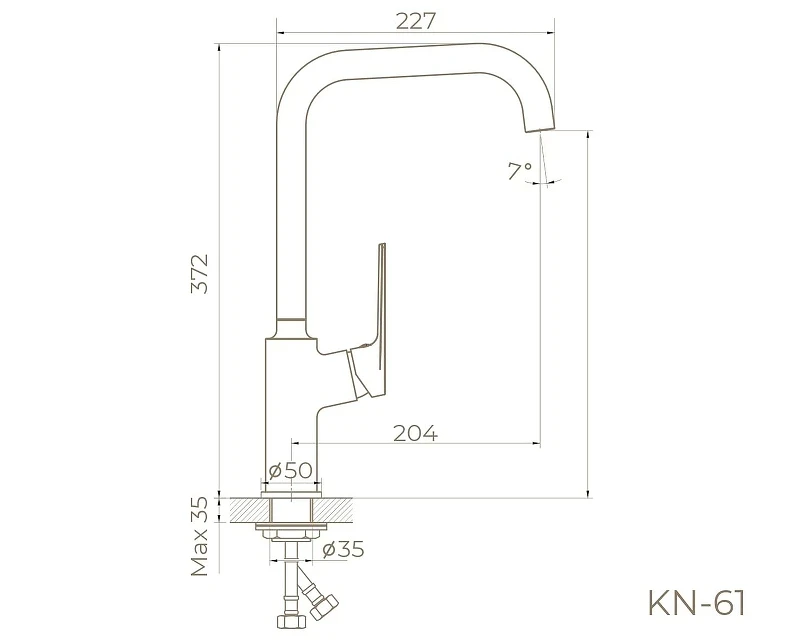 Смеситель для кухни Knotlor Muse KN-61 цвет Хром