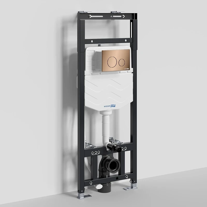 Инсталляция WasserKRAFT Alme 15TLT.010.ME.RG02 для унитаза с клавишей смыва цвет Розовое золото