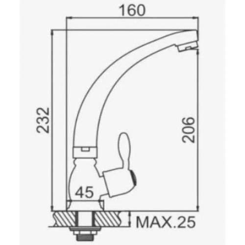 Кран для одного типа воды D-Lin D150911 цвет  Хром