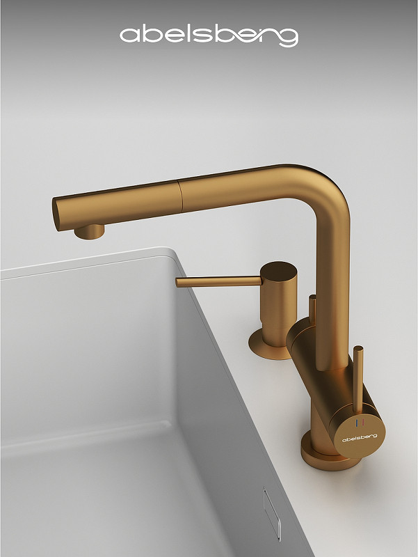 Смеситель для кухни Abelsberg Pura OTF70709BG цвет Королевское золото
