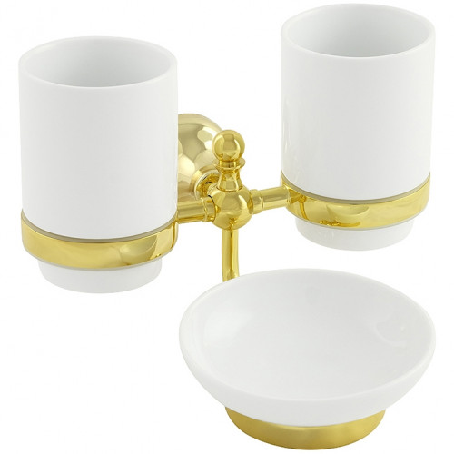 Стакан для зубных щеток с мыльницей Veragio Gialetta VR.GIL-6443.DO Золото
