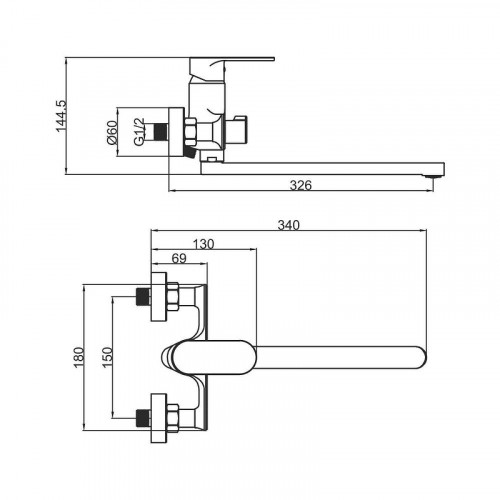 Смеситель для ванны Fashun A2285 универсальный цвет Хром