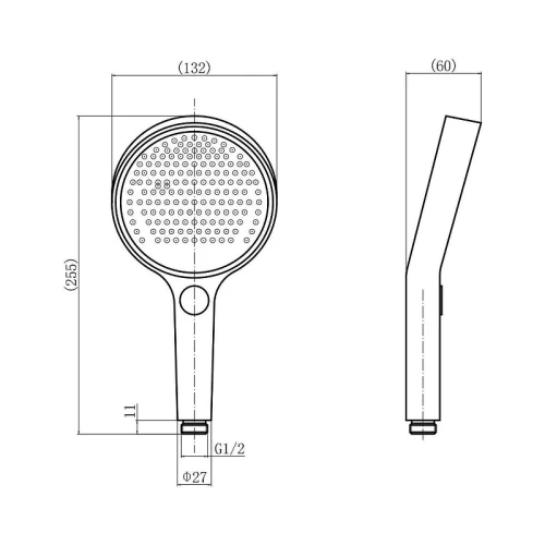 Ручной душ Fashun A011-7 цвет Черный матовый