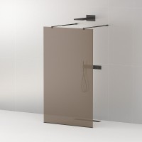 Душевая перегородка Cezares Liberta 120 LIBERTA-L-2-120-BR-NERO профиль Черный матовый стекло бронзовое