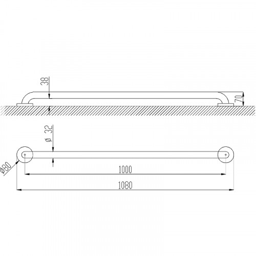 Поручень Nofer 15054.100.B Нержавеющая сталь