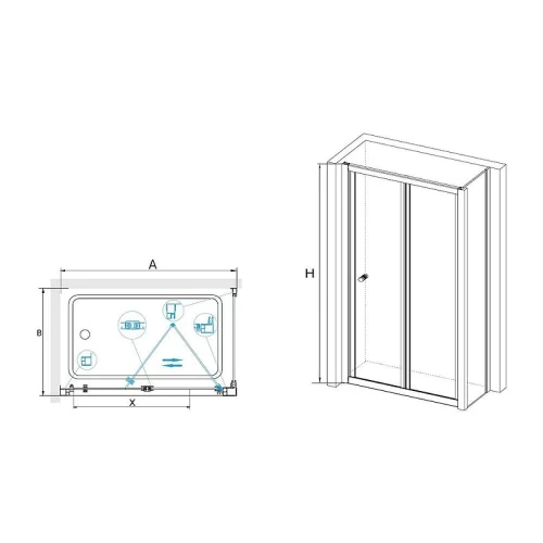 Душевой уголок RGW Classic 80x100 04094180-11 профиль цвет Хром стекло прозрачное