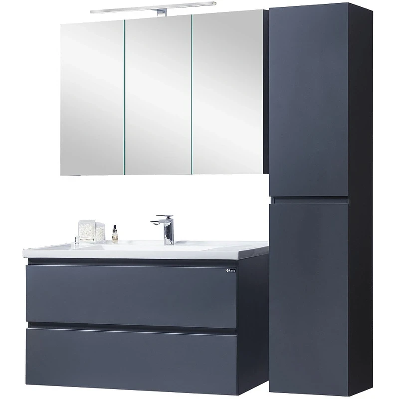 Зеркальный шкаф Orans BC-4023-1000 40231000З с подсветкой Матовый графитовый МДФ / ЛДСП, стекло